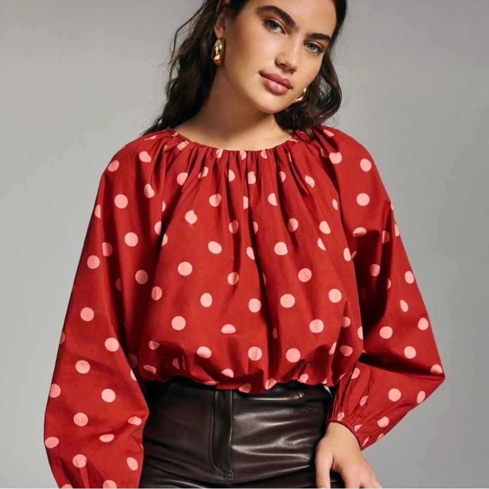 MAEVE by Anthropologie Poplin Bubble Blouse